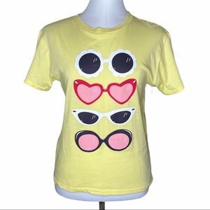 Wildfox Yellow Sunglasses Graphic Tee Shirt
